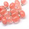 Oval Dyed Cherry Quartz Glass Pendants, with Platinum Tone Brass Findings, 21~22x12~14mm, Hole: 2x7mm