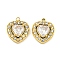 PVD Vacuum Plating 304 Stainless Steel Pendants, with Cubic Zirconia and Rhinestone, Heart, Real 18K Gold Plated, 11.5x9.8x3.5mm, Hole: 1mm