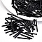 Glass Bugle Beads, Round Hole, Opaque Colours, Black, 30x2.5mm, Hole: 1mm, about 1500pcs/bag