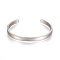 Tarnish Resistant 304 Stainless Steel Cuff Bangles, Stainless Steel Color, 2-1/4x1-5/8 inch(5.7x4cm), 4mm