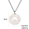 Stainless Steel Female Flat Round Pendant Cartoon Couple Twisted Chain Necklaces, Fashionable Accessory for Festive Gift, Silver, 27.17 inch(69cm)