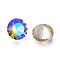 Cubic Zirconia Pointed Back Cabochons, Faceted Diamond Shape, Paradise Shine, 10x6mm