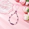 Natural Amethyst Mobile Straps, with Nylon Threads, Purple, 216mm