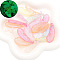 Luminous Transparent Acrylic Beads, with Glitter Powder, Glow in the Dark, Feather, 45x16mm, about 10pcs/set