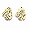 201 Stainless Steel Pendants, Laser Cut, Christmas Gloves, Golden, 18.5x14x1mm, Hole: 1.4mm