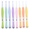 8Pcs TPR Diverse Size Crochet Hooks Set, with ABS Plastic Handle, for Braiding Crochet Sewing Tools, Mixed Color, 140mm