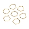 Brass Linking Rings, Long-Lasting Plated, Cadmium Free & Lead Free, Hexagon, Real 24K Gold Plated, 12x13.5x1mm, Inner Diameter: 10.5x12mm