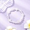 ABS Plastic Imitation Pearl Beaded Stretch Bracelets for Girl, Flower, White, Inner Diameter: 1-3/4 inch(4.5cm)
