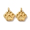 304 Stainless Steel Charms, Paw Print Charm, Real 18K Gold Plated, 11.5x9x3.5mm, Hole: 1.6mm