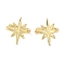 Real 18K Gold Plated Brass Cuff Earrings for Women, Star, 14.5x12mm