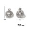 Vintage Classic Copper Zircon Stud Earrings Fashionable Elegant Luxury Ear Jewelry, Platinum, 38x29mm