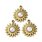 304 Stainless Steel Pendants, Sun, with ABS Plastic Imitation Pearl, Ion Plating(IP), Golden, 18.5x15.5x4.5mm, Hole: 1.5mm
