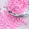 Baking Paint Glass Seed Beads, Round, Pearl Pink, 3x1.5~3mm, Hole: 1mm, about 10000pcs/bag, about 450g/bag