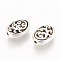 Tibetan Style Alloy Beads, Oval, Cadmium Free & Nickel Free & Lead Free, Antique Silver, 12.5x9.5x4mm, Hole: 1.5mm, about 830pcs/1000g