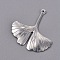 Brass Pendants, Ginkgo Leaf, Platinum, 29x26x1.5mm, Hole: 1mm