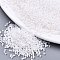 11/0 Grade A Baking Paint Glass Seed Beads, Cylinder, Uniform Seed Bead Size, Opaque Colours Rainbow, White, 1.5x1mm, Hole: 0.5mm, about 2000pcs/10g
