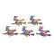 Rainbow Color Alloy Pendants, Cadmium Free & Nickel Free & Lead Free, Halloween, Witch, 29.5x37x2.5mm, Hole: 3mm