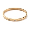 Ion Plating(IP) Clear Cubic Zirconia Classic Simple Plain Open Clasp Bangle, 304 Stainless Steel Stackable Bracelet for Women, Golden, 6mm, 2-3/8x2 inch(5.1~6.05cm)