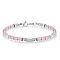 Adjustable 304 Stainless Steel Gemstone Beaded Bracelets, Rectangle, 6-1/4 inch(16cm)