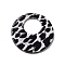 Acrylic Pendants, Flat Round, Leopard, Black, 40.5x2.5mm, Hole: 1.6mm