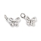 Brass Micro Pave Cubic Zirconia Pendants, Cadmium Free & Nickel Free & Lead Free, Butterfly, with Jump Ring, Platinum, Clear, 12x11x4mm, Hole: 3.5mm