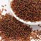6/0 Transparent Glass Round Seed Beads, Grade A, Silver Lined, Saddle Brown, 3.6~4.0mm, Hole: 1.2mm, about 5000pcs/pound