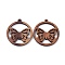Walnut Wood Laser Cut Pendants, Hollow Charms, Undyed, Butterfly, 32.5x29.5x2.4mm, Hole: 1.5mm