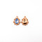 Alloy Pendants, with Rhinestone, Cadmium Free & Lead Free, Light Gold, Teardrop, Light Sky Blue, 25x19x5mm, Hole: 1.6mm