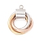 PVD Vacuum Plating 304 Stainless Steel Pendants, Tricyclic, Mixed Color, 20x16x7mm, Hole: 1.8mm