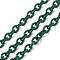 Spray Painted 304 Stainless Steel Cable Chains, with Spool, Unwelded, Green, 4x3x0.7mm