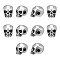 10Pcs 304 Stainless Steel Beads, Skull, Antique Silver, 11x8x10mm, Hole: 2.5mm