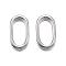 Tarnish Resistant 201 Stainless Steel Slider Charms, Oval, Stainless Steel Color, 15.5x9x5mm, Hole: 6x12.5mm