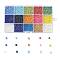 180G 15 Colors Glass Seed Beads, Lustered, Round, Mixed Color, 12/0, 1.5~2.5x1.5~2mm, Hole: 0.5~1mm, 12g/color
