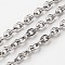 Tarnish Resistant 304 Stainless Steel Cable Chains, with Spool, Unwelded, Stainless Steel Color, 4x3mm, about 164.04 Feet(50m)/roll