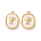 Rack Plating Alloy Pendants, with Acrylic, Oval with Cupid Charms, Golden, 18.5x13x4mm, Hole: 1.6mm