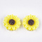 Resin Cabochons, Sunflower, Yellow, 15x5mm