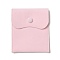 Velvet Jewelry Storage Pouches, Rectangle Jewelry Bags with Snap Fastener, for Earrings, Rings Storage, Pink, 11.7~11.75x9.8~9.85cm