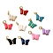 Brass Enamel Charms, Butterfly Charm, with Jump Ring, Lead Free & Cadmium Free, Long-Lasting Plated, Rack Plating, Real 18K Gold Plated, Mixed Color, 15x10.5x3mm, Hole: 3.5mm