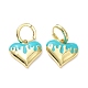 Серьги-кольца Heart Real 18k позолоченной латуни с эмалью EJEW-P192-01G-2
