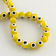 Круглый ручной сглаза Lampwork бисер пряди LAMP-R114-8mm-01-2