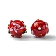 Ручной работы ухабистым Шарики Lampwork FOIL-B001-08G-2