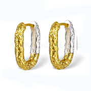 Женские серьги-кольца из двухцветного серебра 925 пробы EJEW-F317-25GP