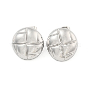 Плоские круглые серьги-гвоздики из нержавеющей стали 304 EJEW-L290-027P