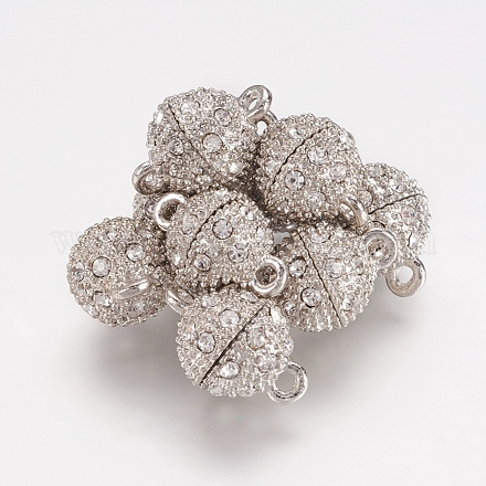 Сплав Rhinestone магнитные застежки X-RB-H116-2-N-1
