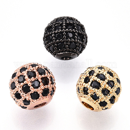 Стойки обшивки латунь кубического циркония бусы ZIRC-S001-8mm-B-M-1