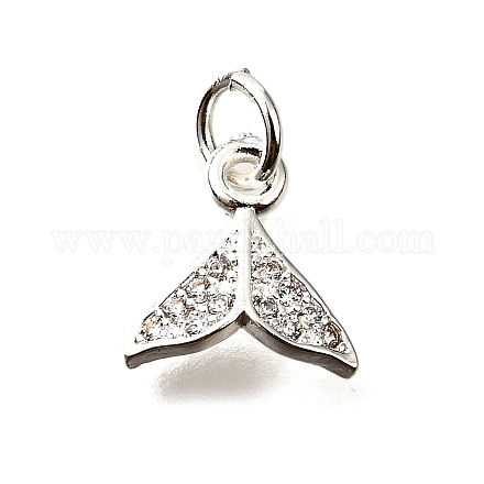 Подвески из фиштейла из латуни с микропаве из кубических цирконий KK-L230-14S-1