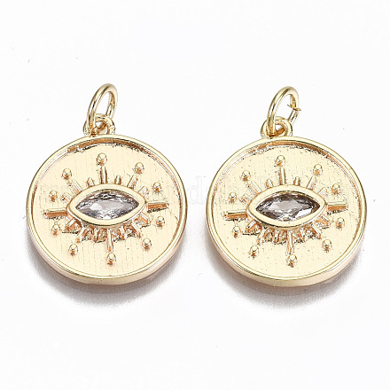 Латунные микропаве прозрачные подвески с фианитом KK-S356-156G-NF-1