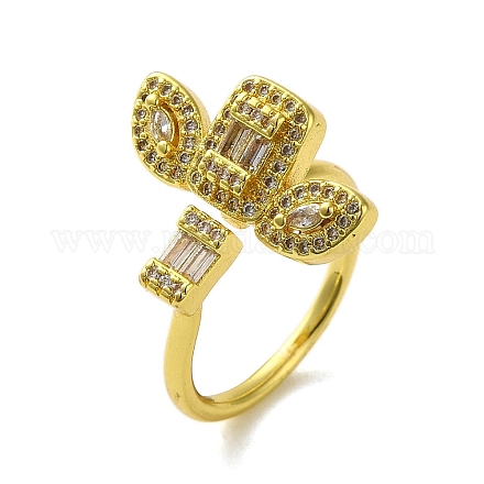 Латунь с кольцами из кубического циркония RJEW-B057-04G-03-1