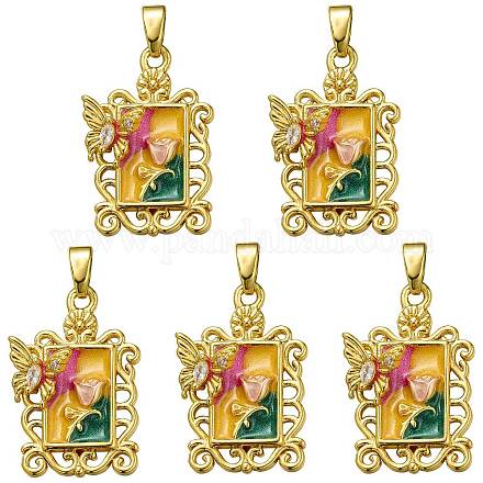 Кулоны с эмалью из латуни KK-SZ0002-62-1