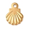 304 Stainless Steel Charms, Shell Shape Charm, Real 18K Gold Plated, 8x6x1mm, Hole: 0.8mm